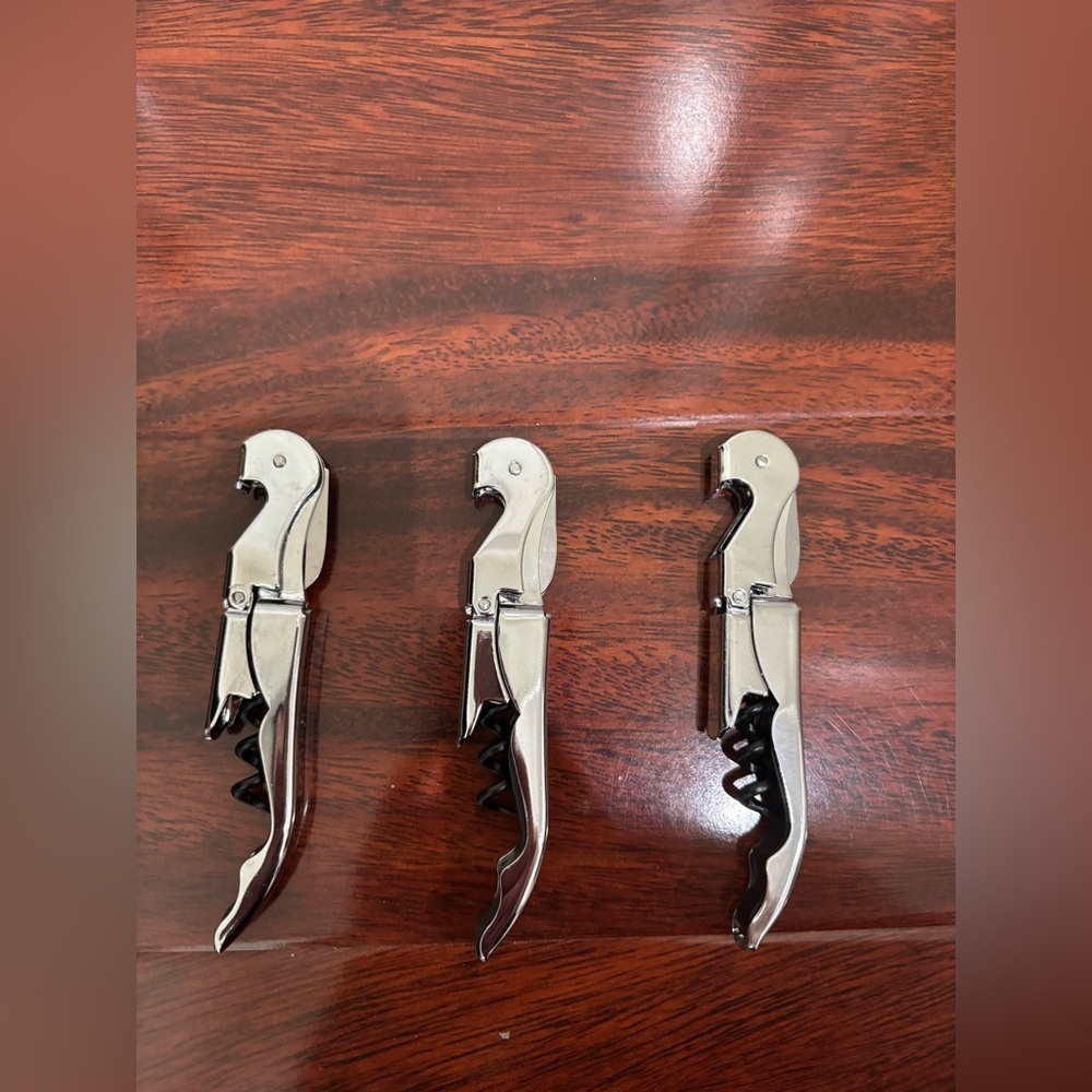 Set of 3 Waiter Corkscrews - Silver color